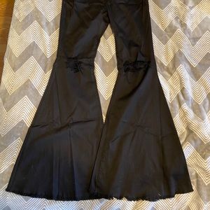 Black denim women’s bell bottoms
